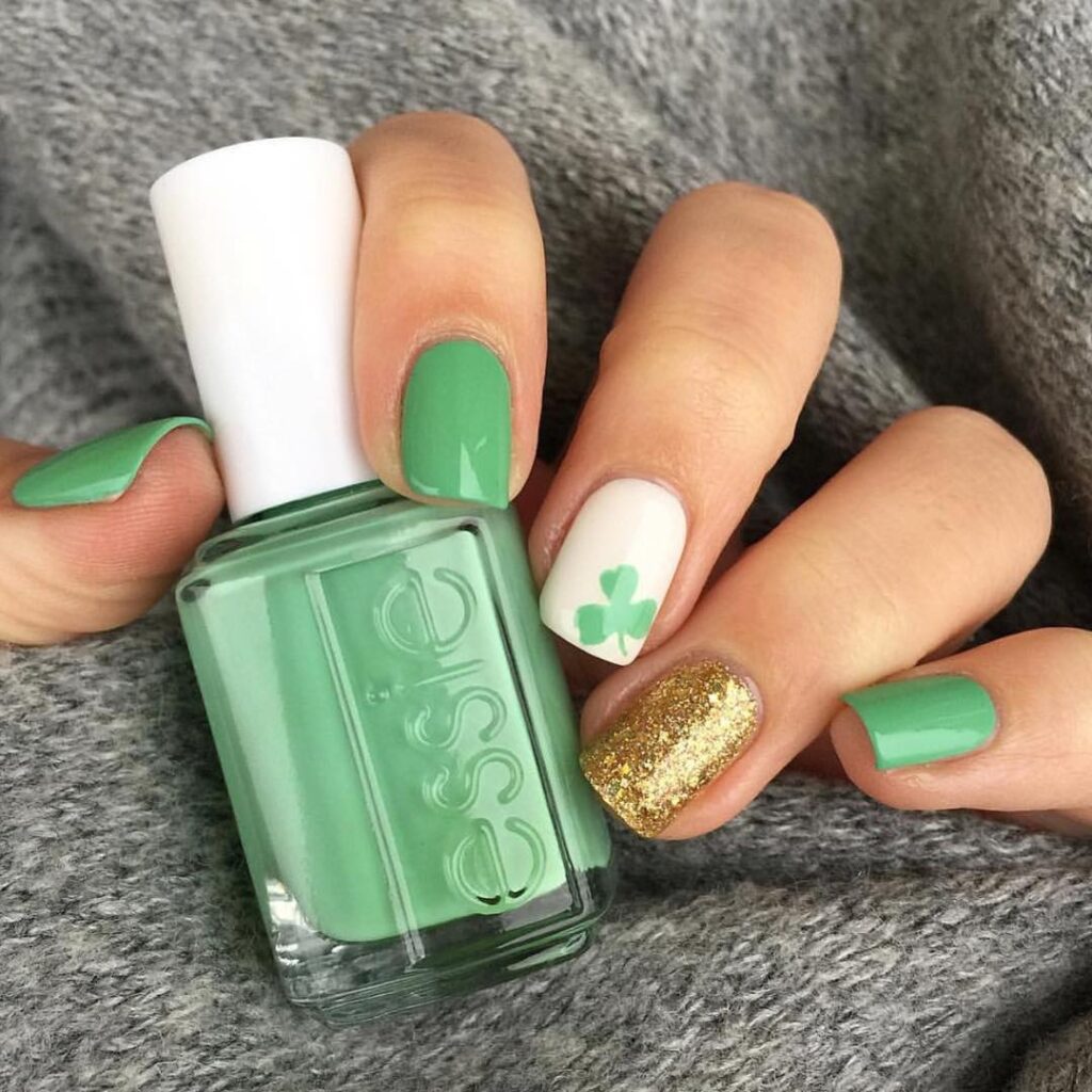 01 short st patricks day nails ideas