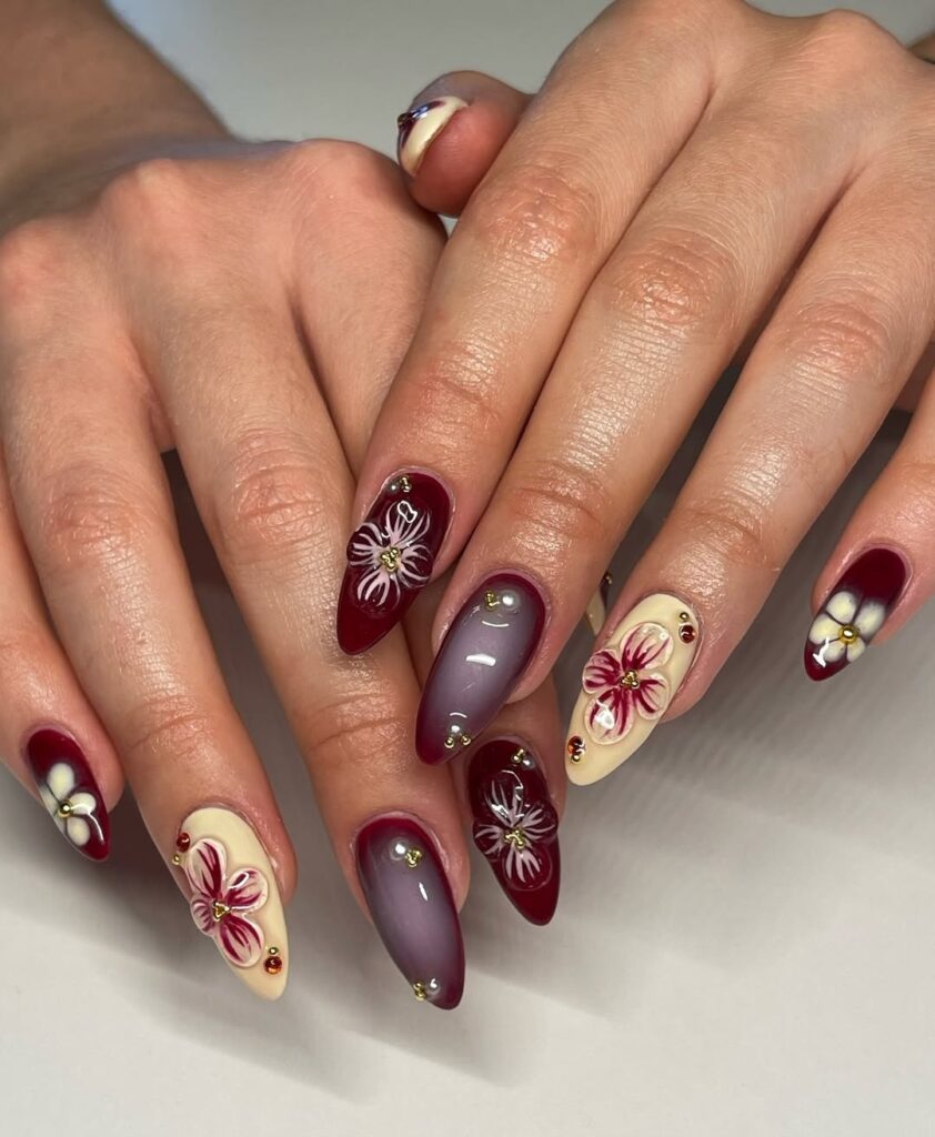 22 burgundy nail designs ideas