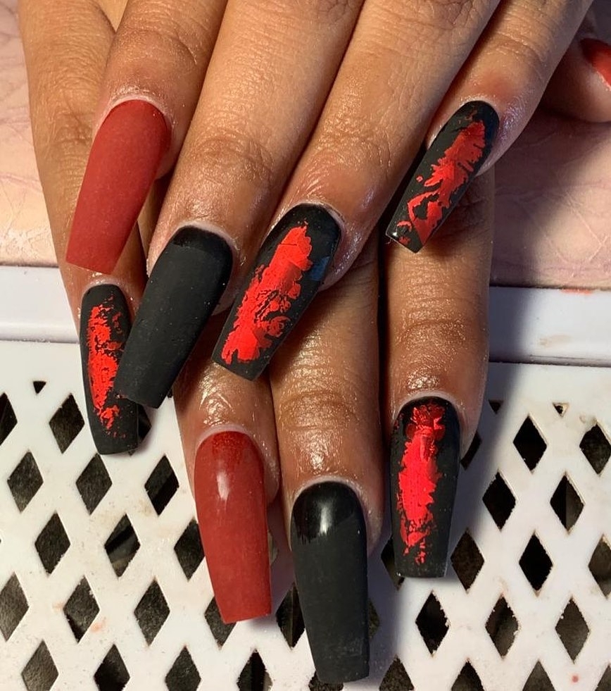 01 red coffin nails ideas