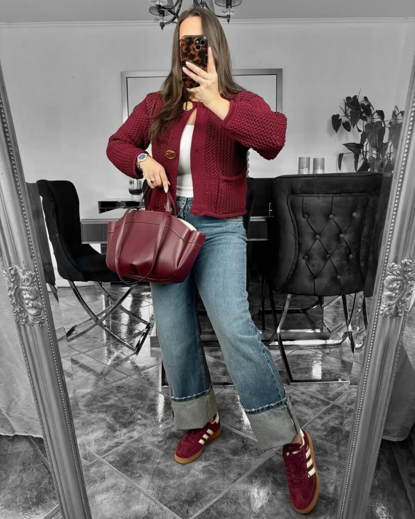 02 burgundy outfits for women