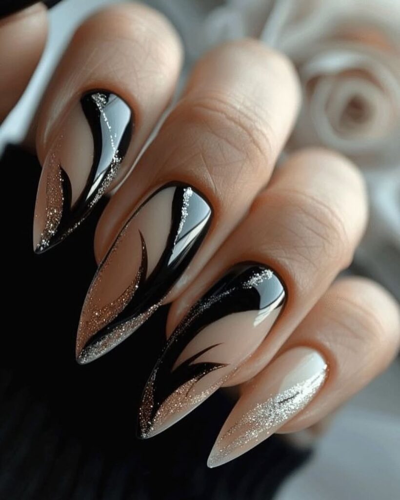 03 black and gold nails ideas