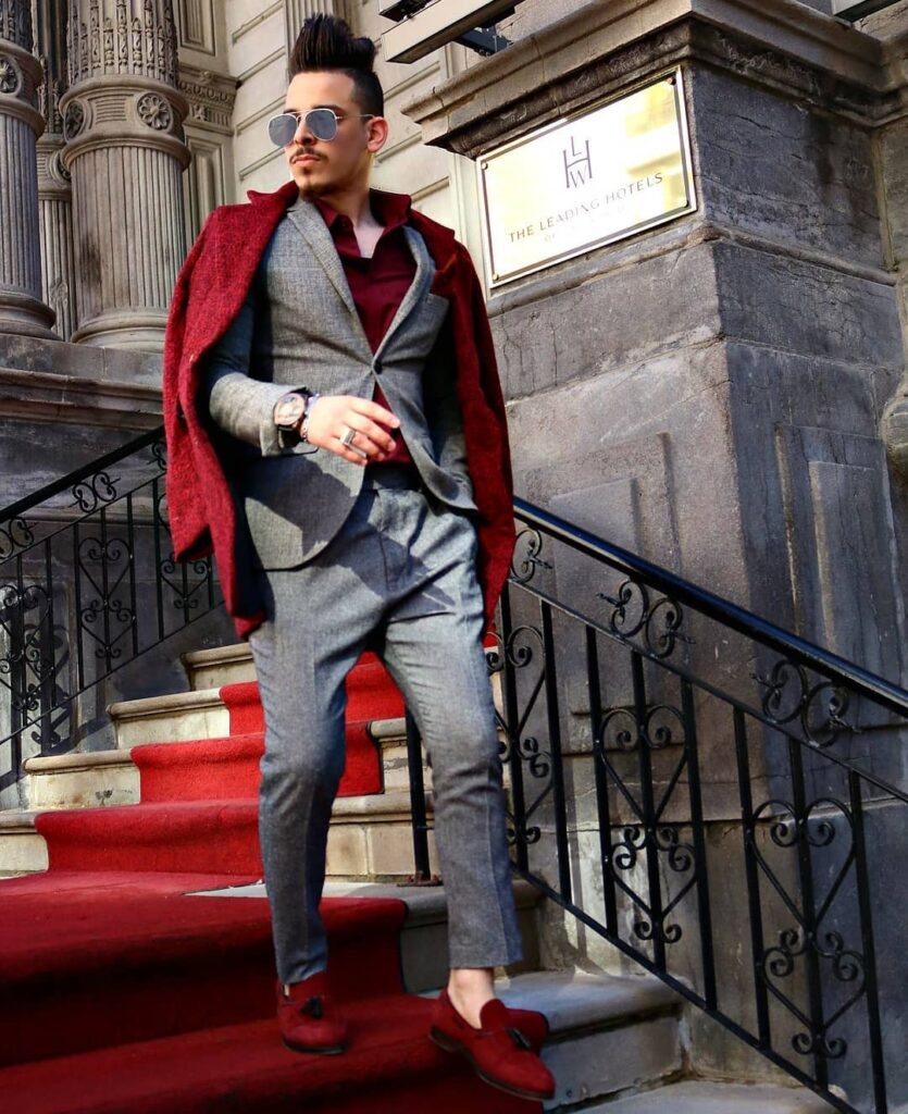 03 burgundy outfit men