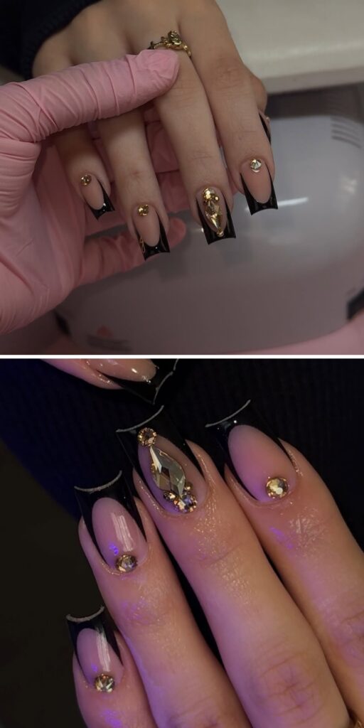 07 black and gold nails ideas