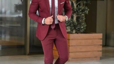 08 burgundy outfit men