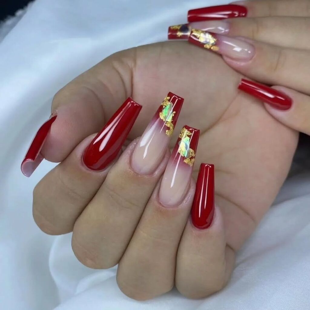 08 red coffin nails ideas