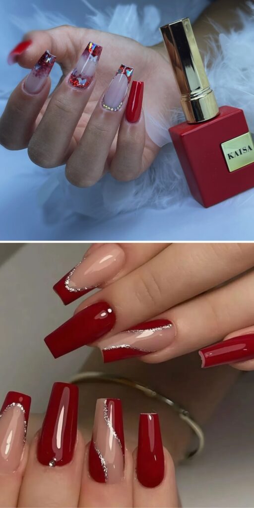 12 red coffin nails ideas