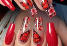 13 red coffin nails ideas