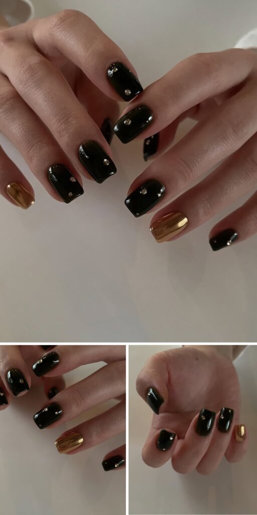 14 black and gold nails ideas