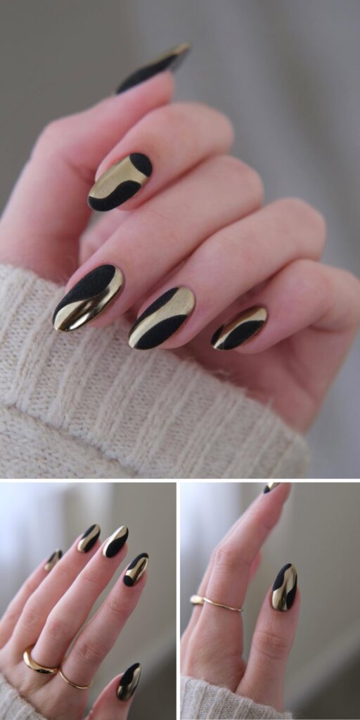 15 black and gold nails ideas