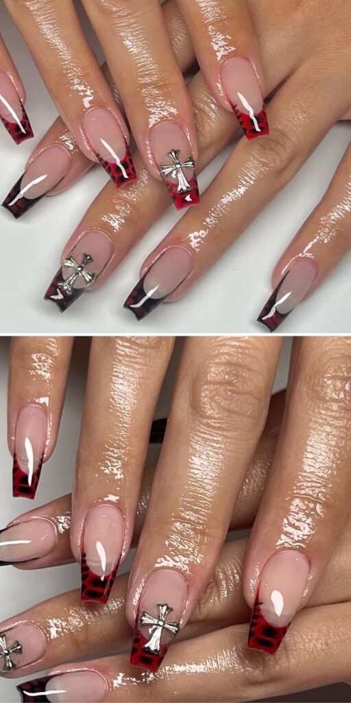 16 red coffin nails ideas