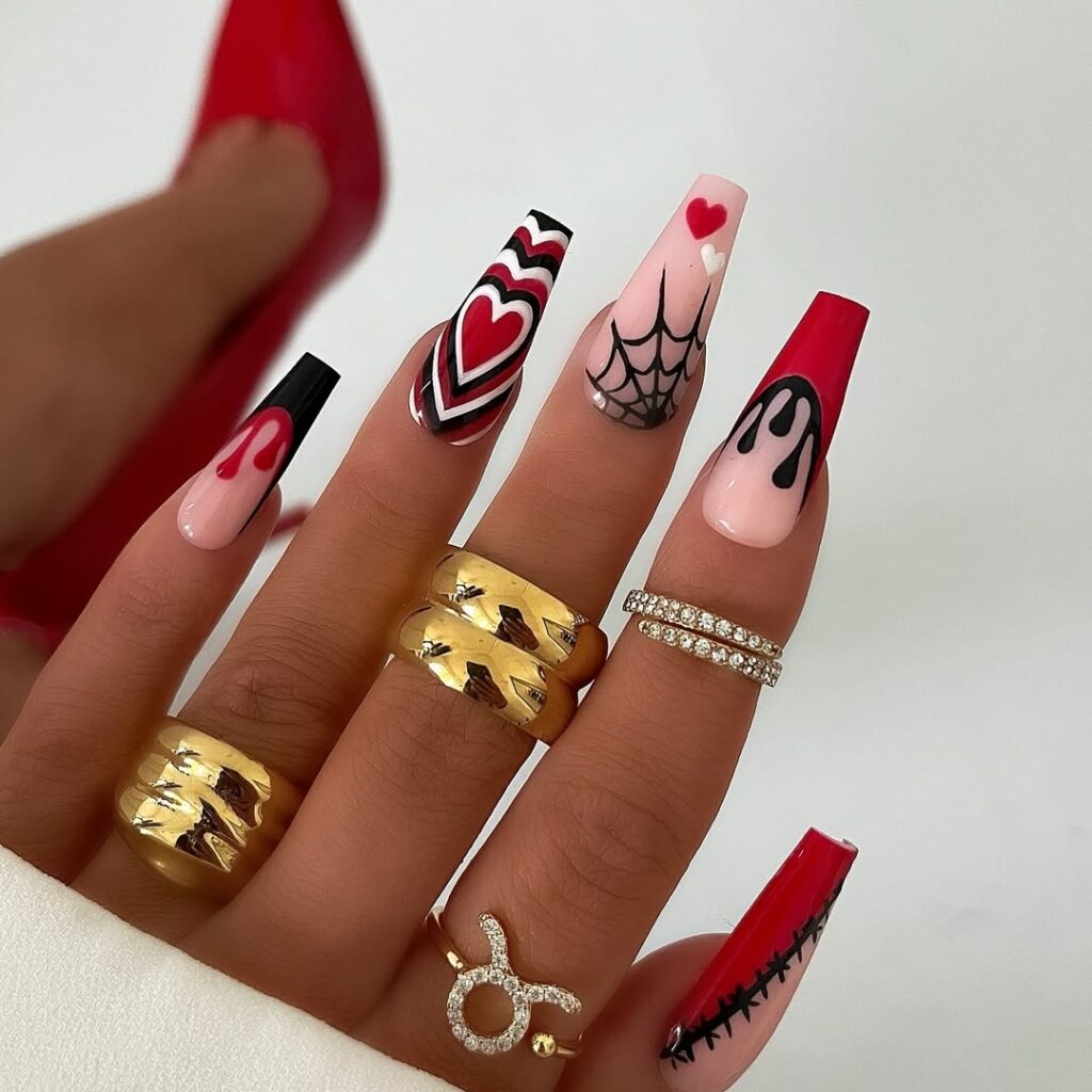 19 red coffin nails ideas