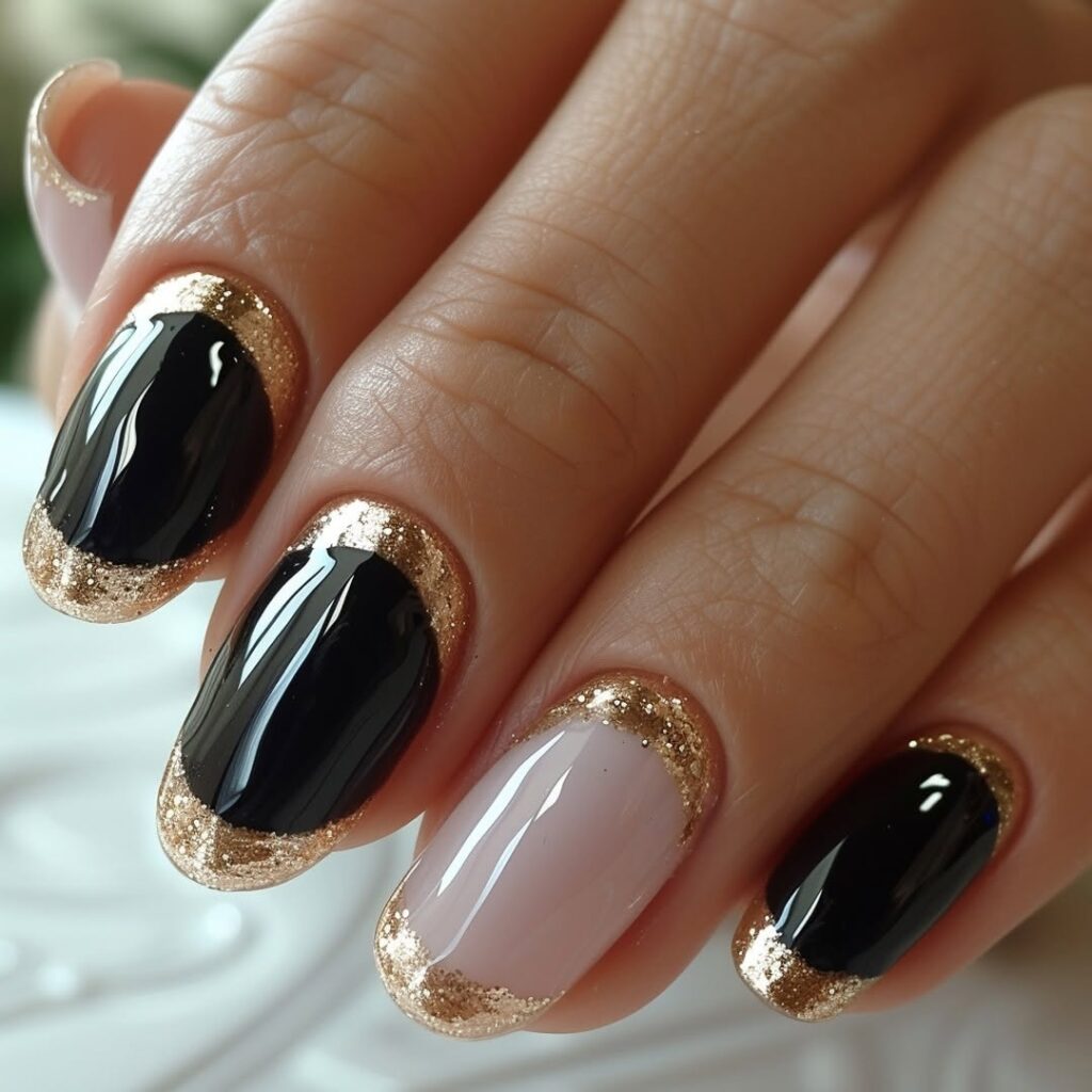 20 black and gold nails ideas