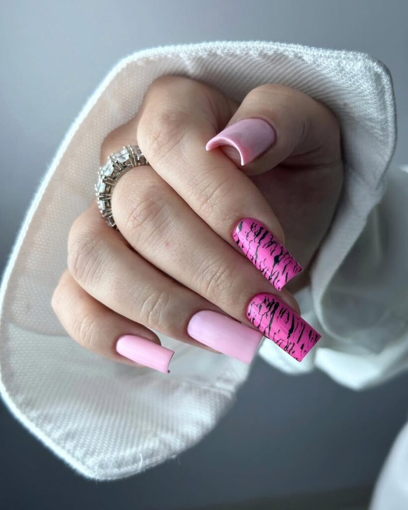 20 pink nails