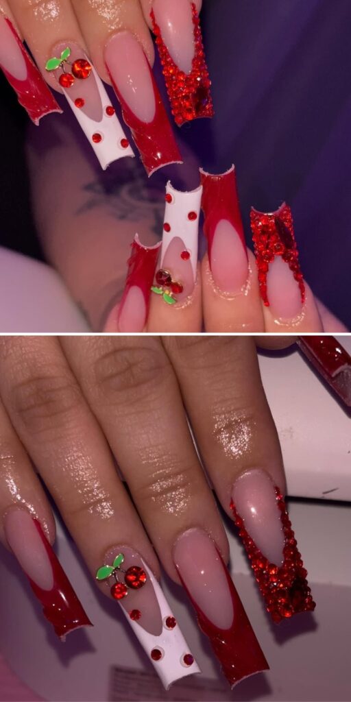 20 red coffin nails ideas