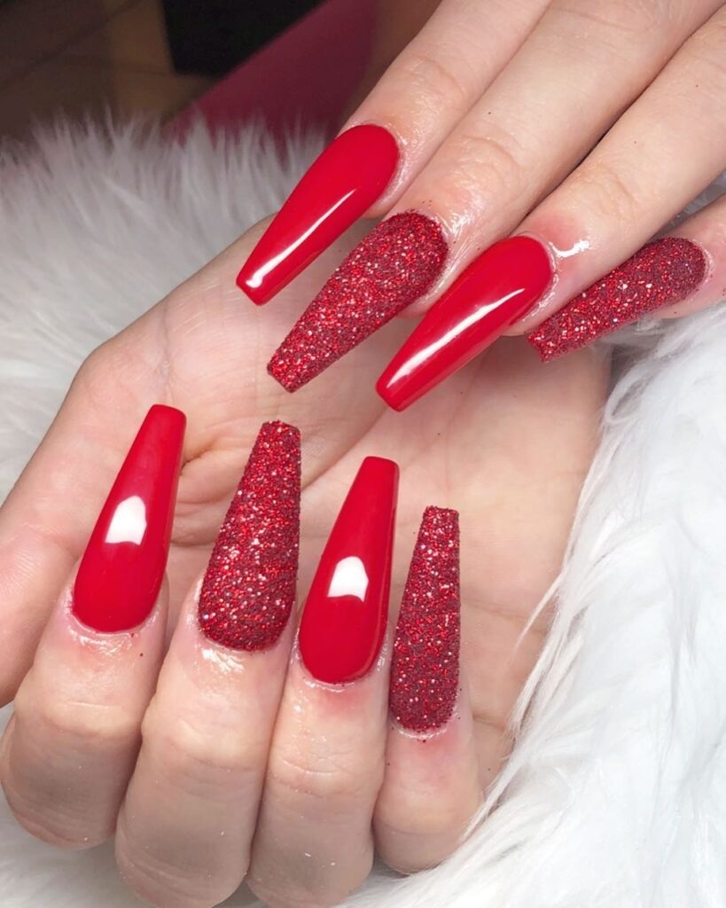 21 red coffin nails ideas