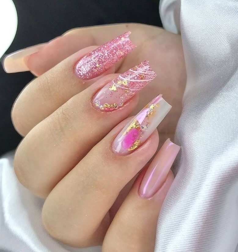 24 pink coffin nails ideas