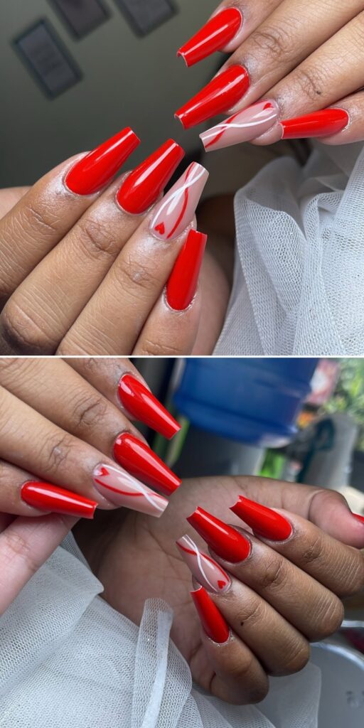 26 red coffin nails ideas