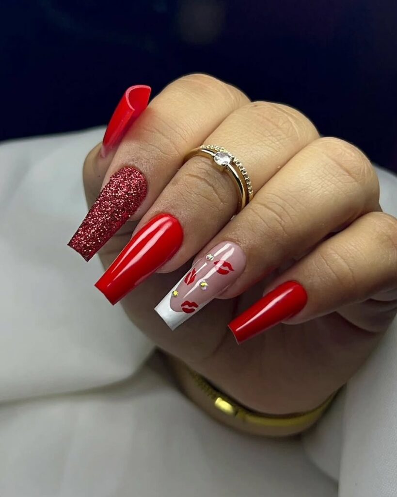 28 red coffin nails ideas