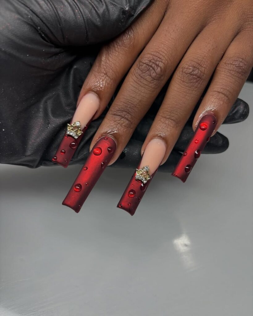 29 red coffin nails ideas