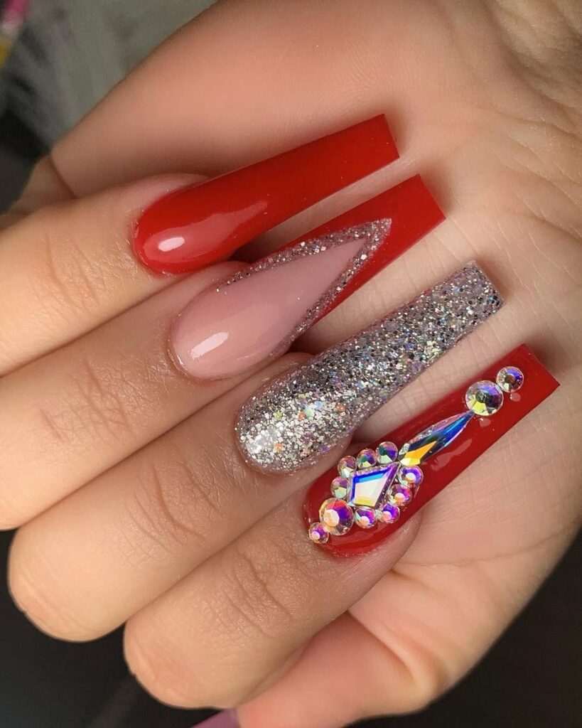 32 red coffin nails ideas