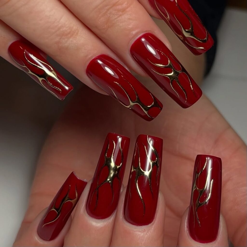 38 red coffin nails ideas