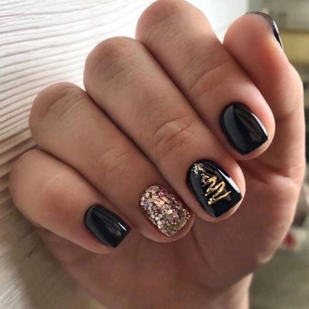 41 black and gold nails ideas