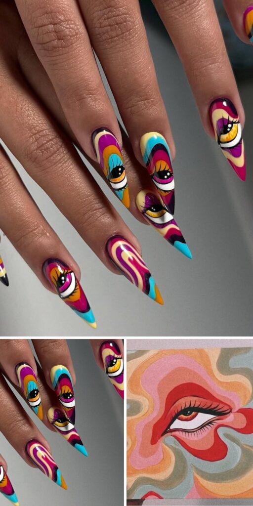 41 evil eye nails design