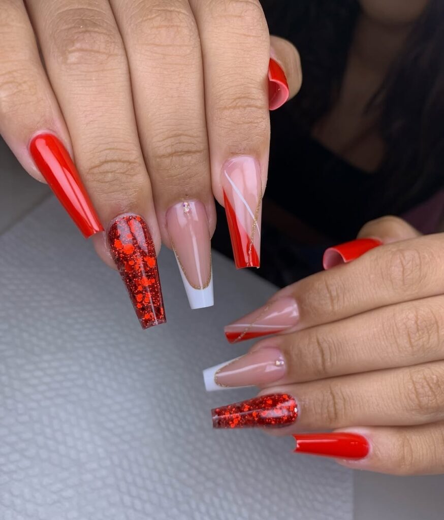 44 red coffin nails ideas