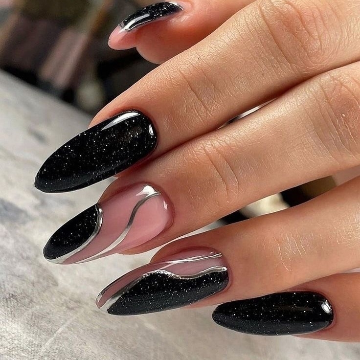 45 black and gold nails ideas