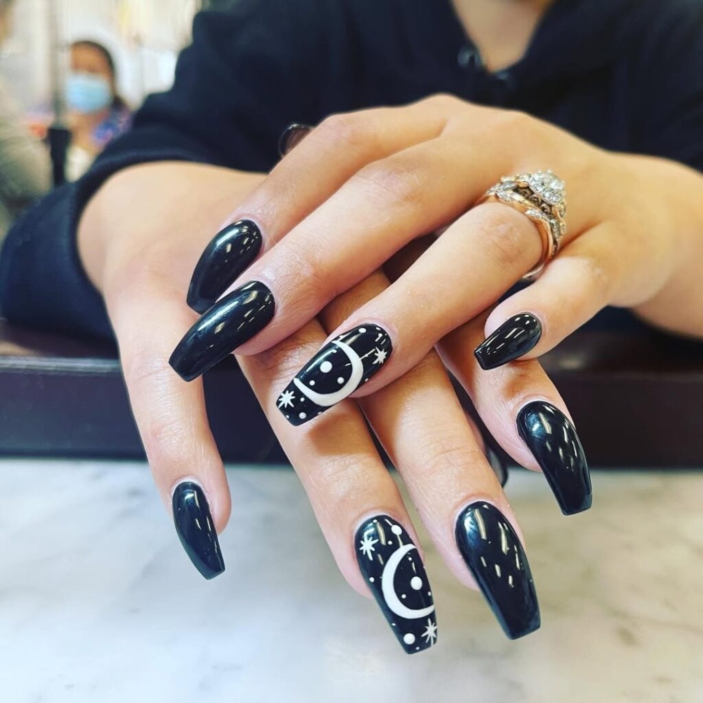 02 black coffin nails ideas