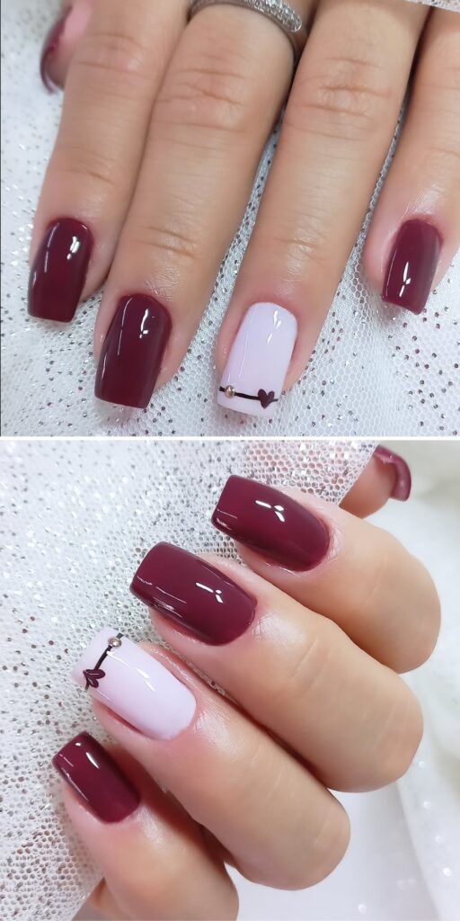 03 burgundy nails acrylic design 2025