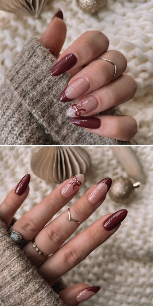 05 burgundy nails acrylic design 2025