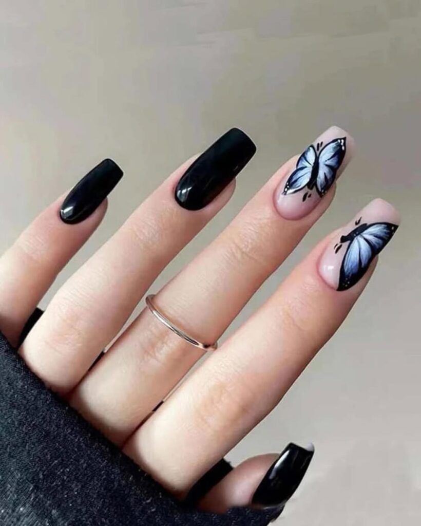 07 black coffin nails ideas