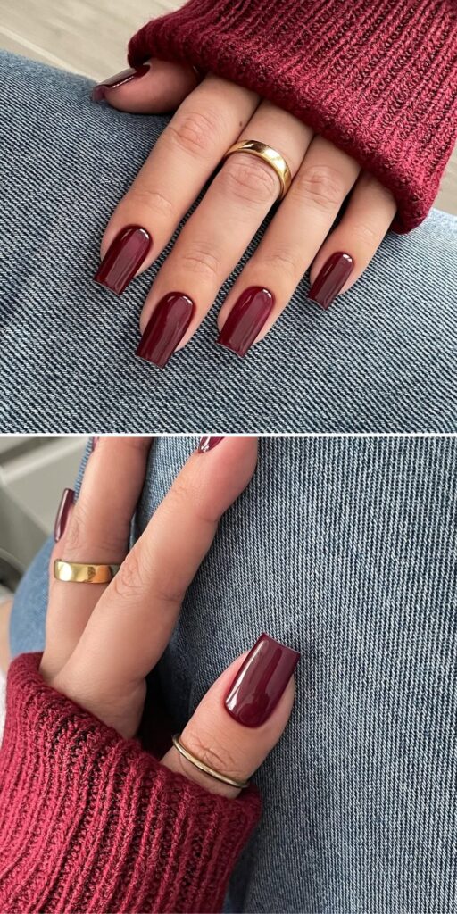 07 burgundy nails acrylic design 2025