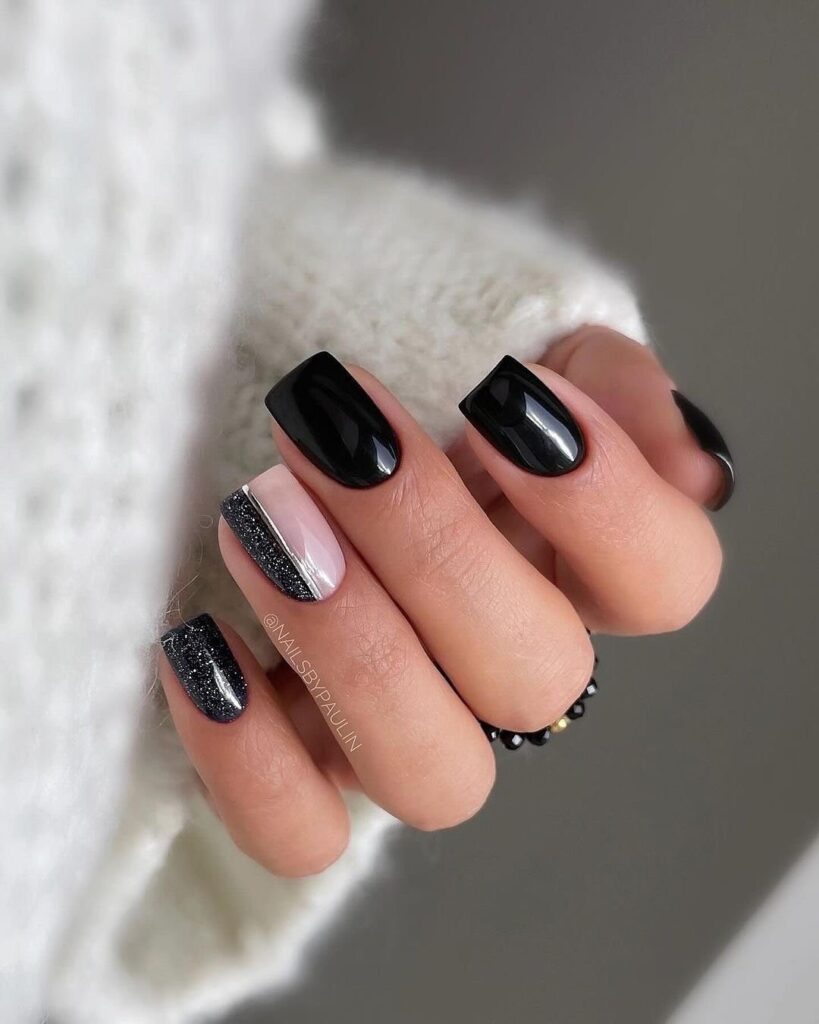 09 black coffin nails ideas