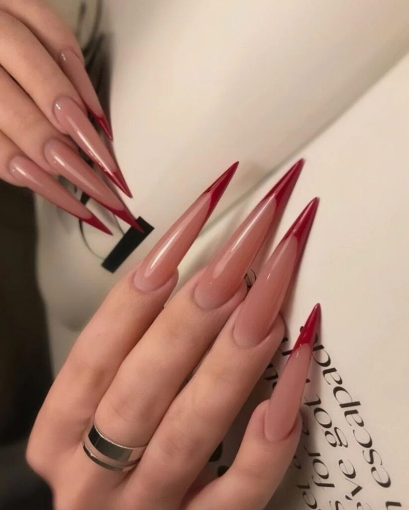 14 burgundy nails acrylic design 2025