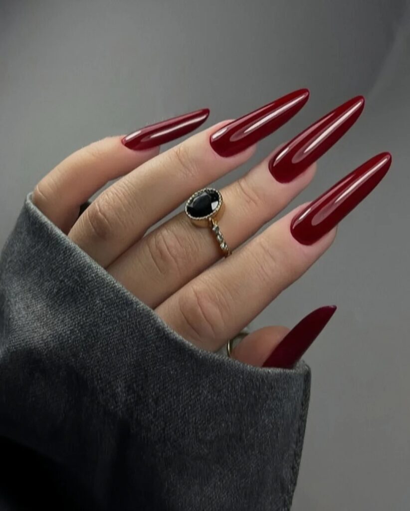 15 burgundy nails acrylic design 2025