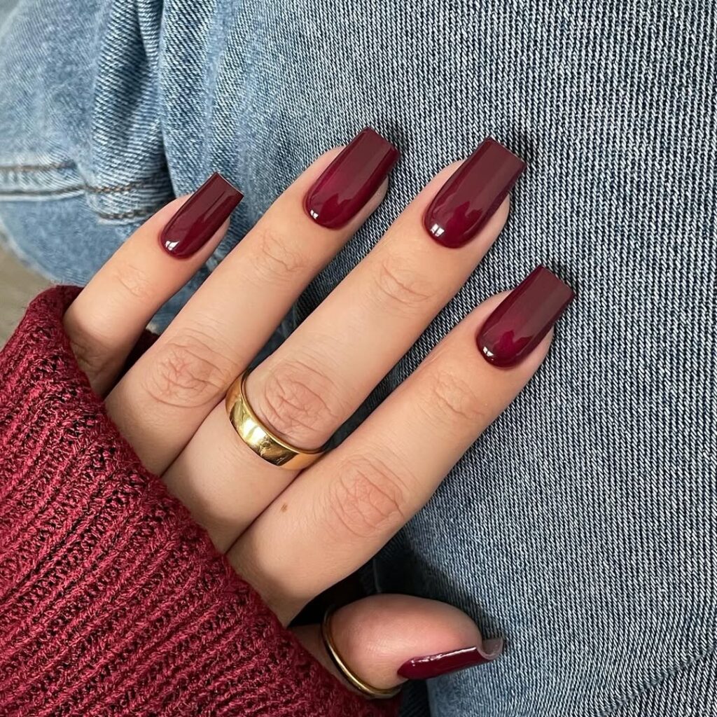 20 burgundy nails acrylic design 2025