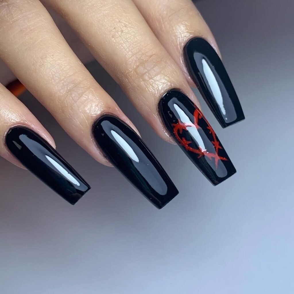 28 black coffin nails ideas