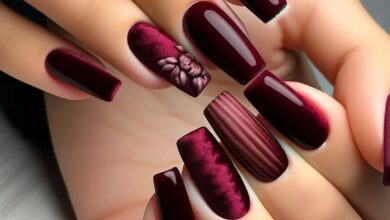 31 burgundy nails acrylic design 2025