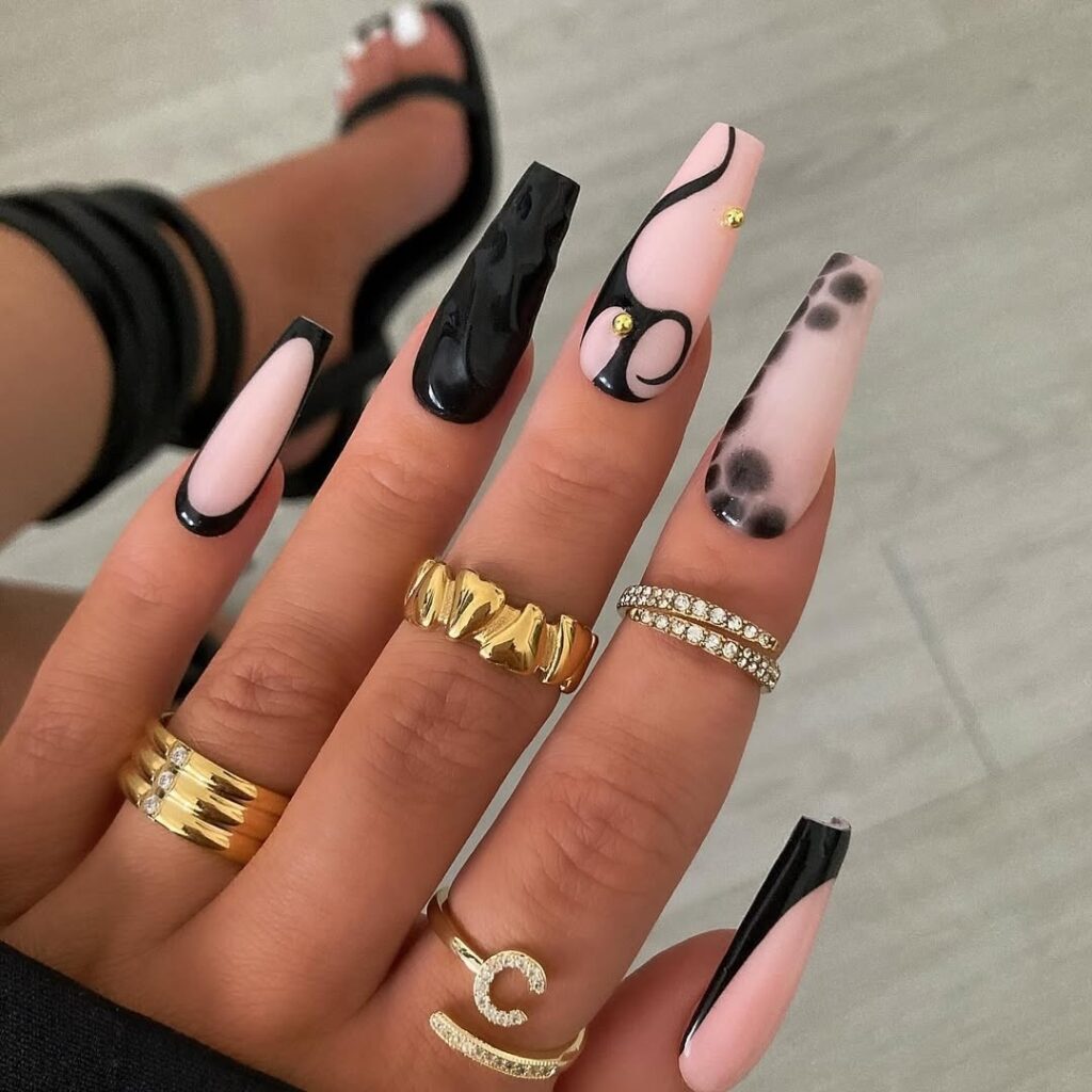 32 black coffin nails ideas