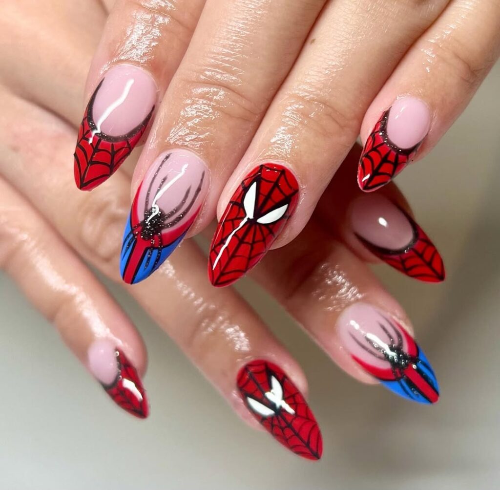 32 spider man nails idea 2025