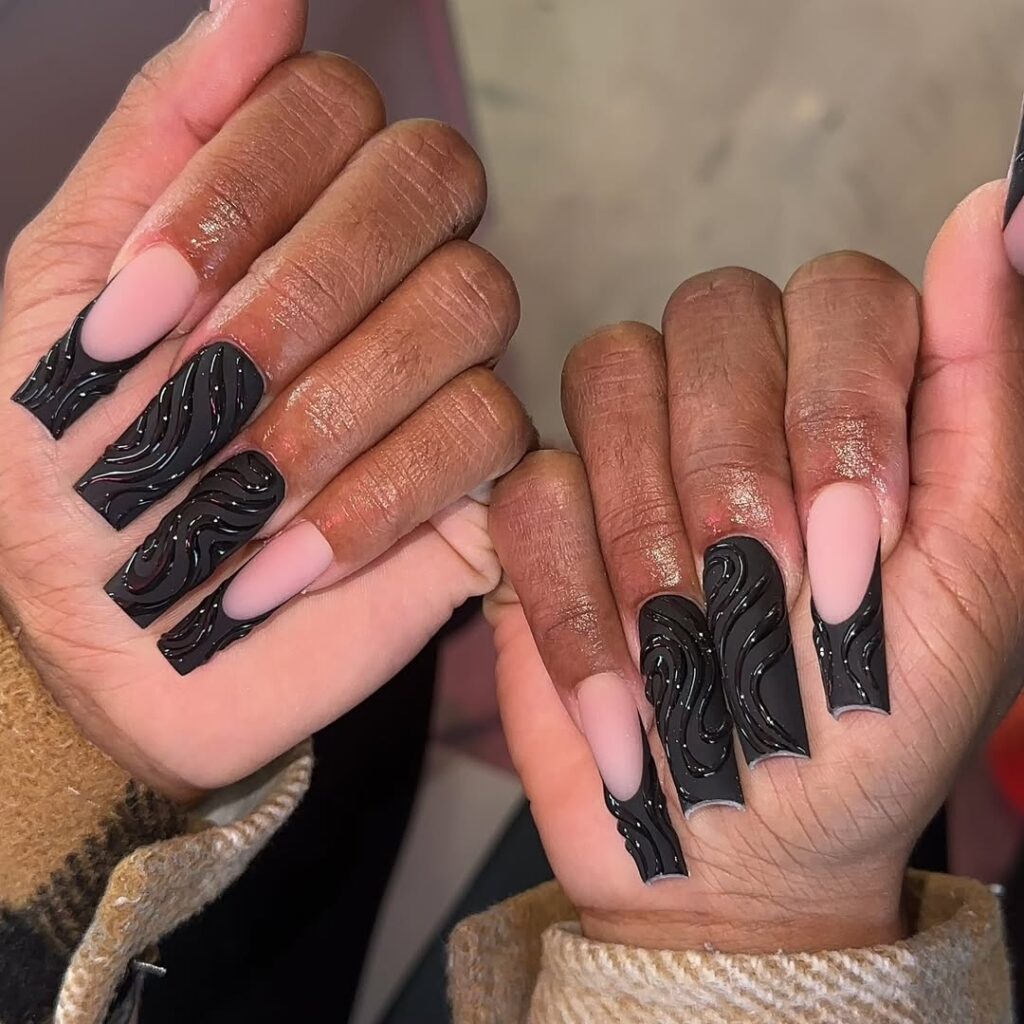 40 black coffin nails ideas