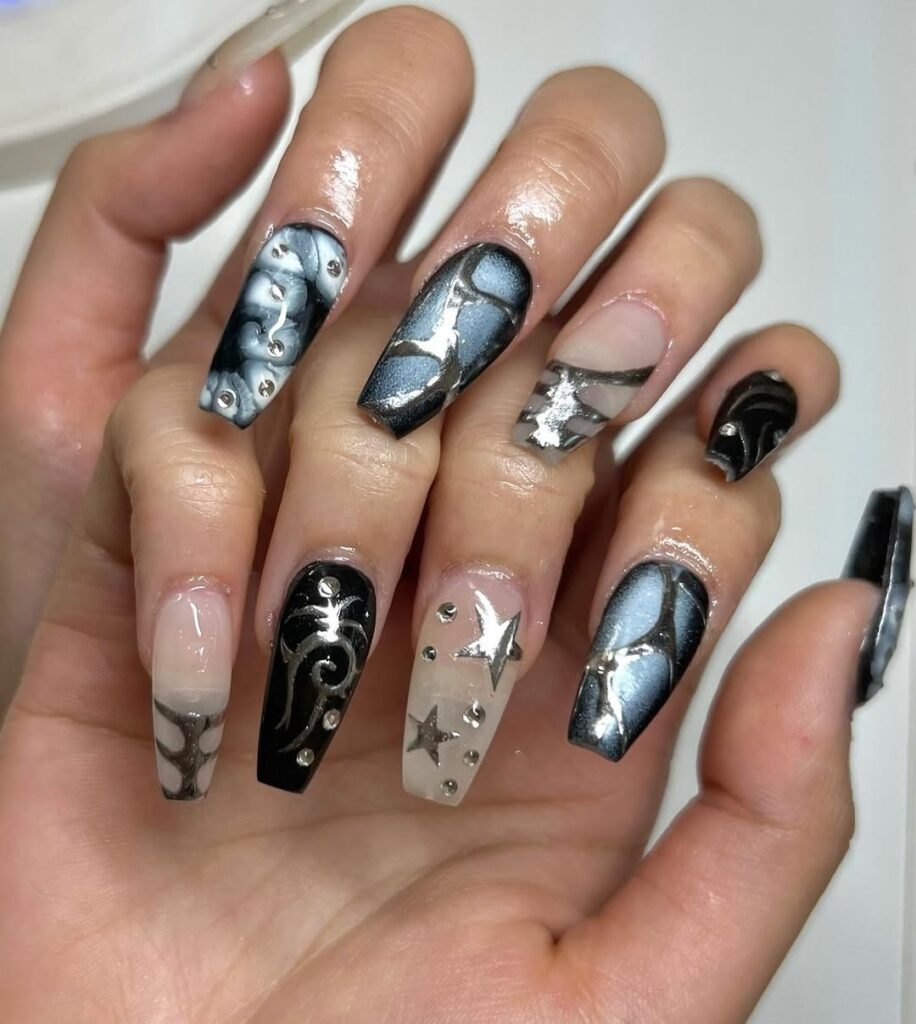 41 black coffin nails ideas