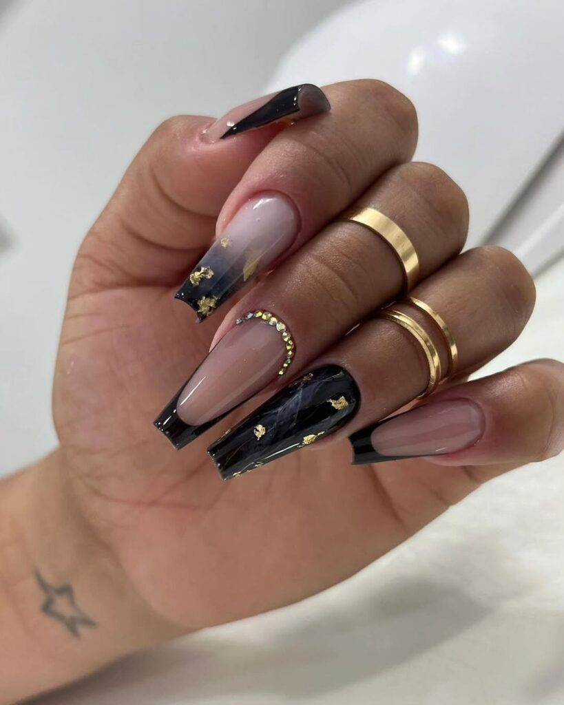 45 black coffin nails ideas