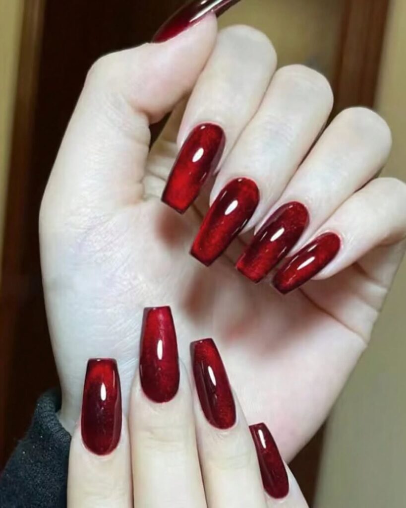 52 burgundy nails acrylic design 2025