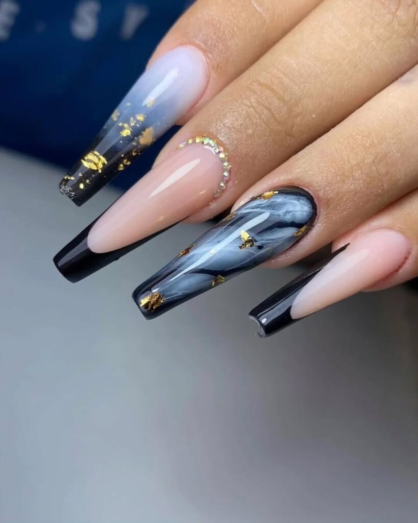 53 black coffin nails ideas