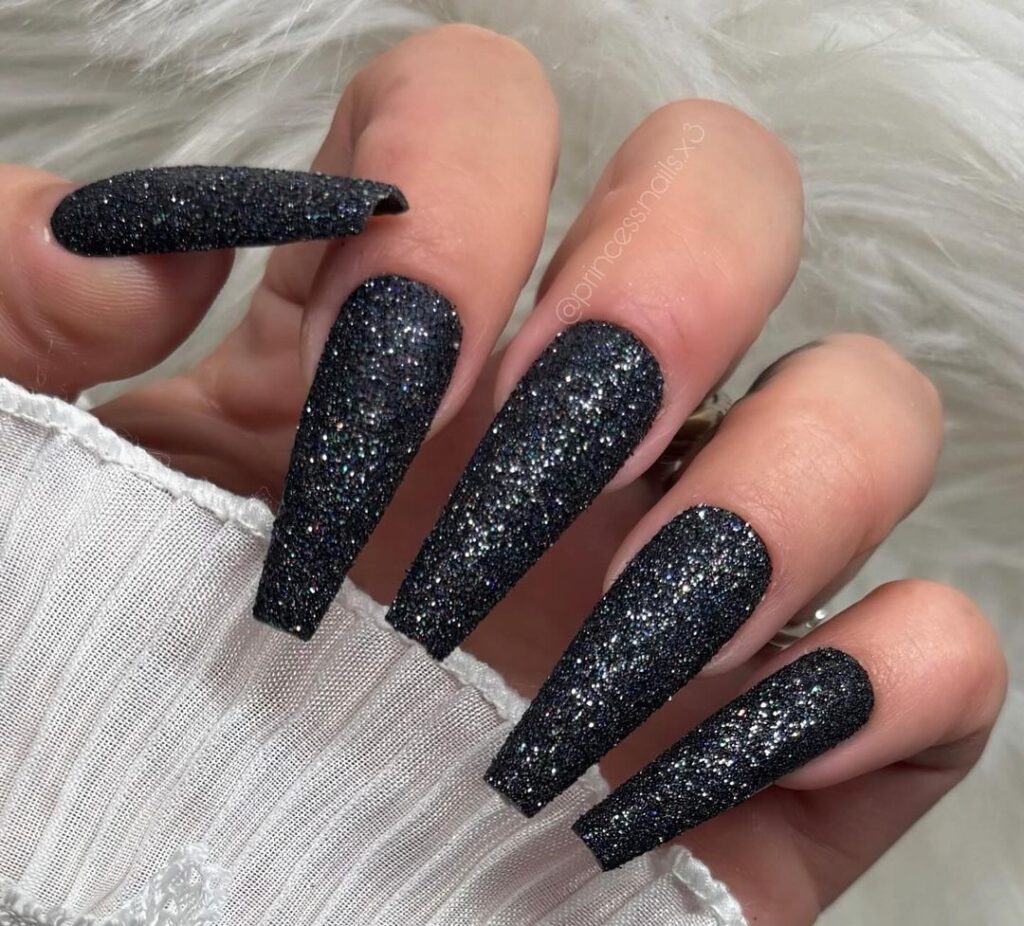 54 black coffin nails ideas